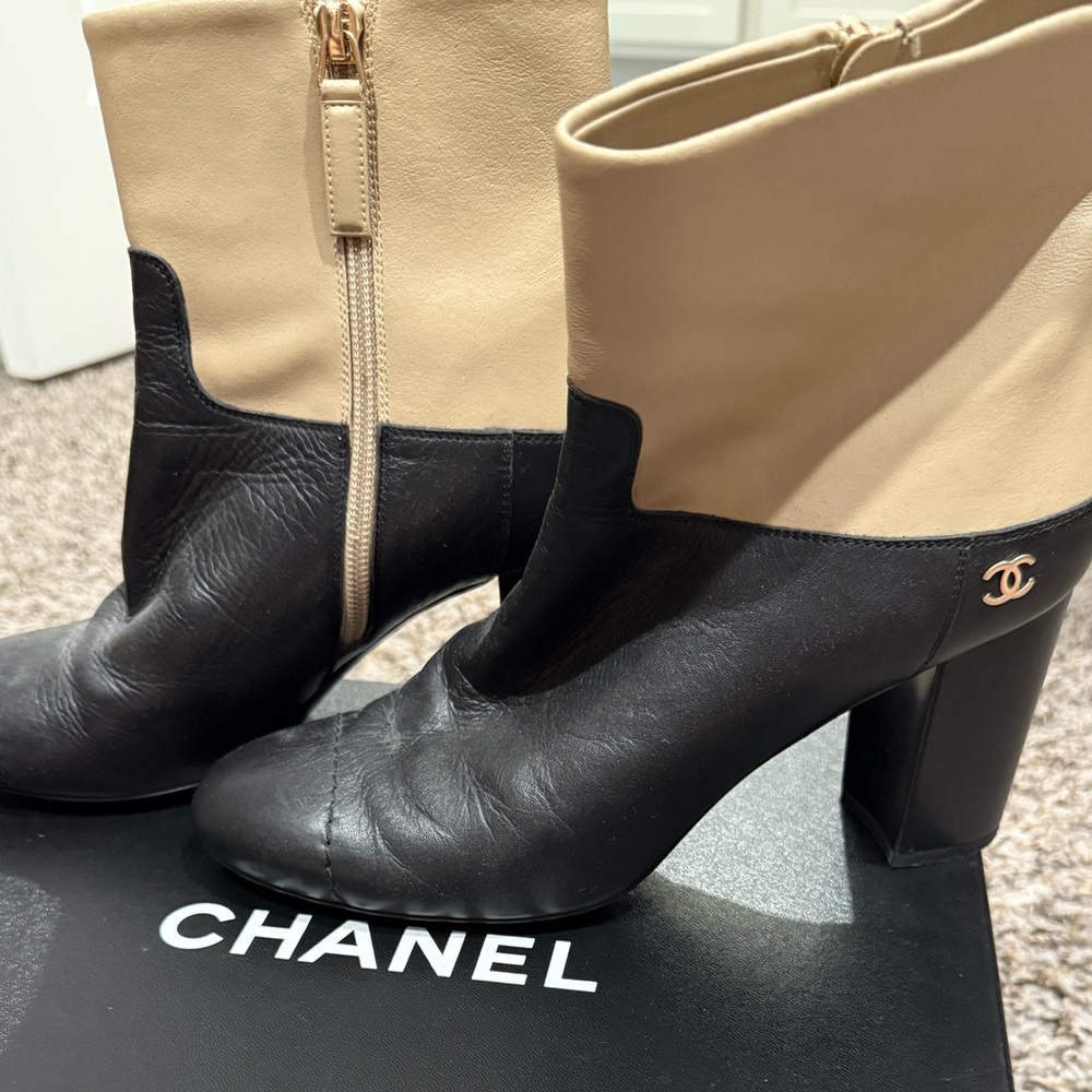 Chanel Leather Multicolor Ankle Boots